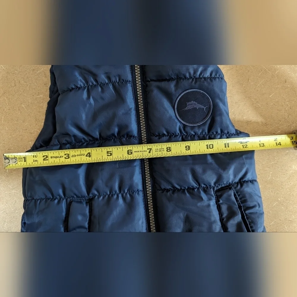 Tommy Bahama Navy Full Zip Puffer Vest Size 18M EUC